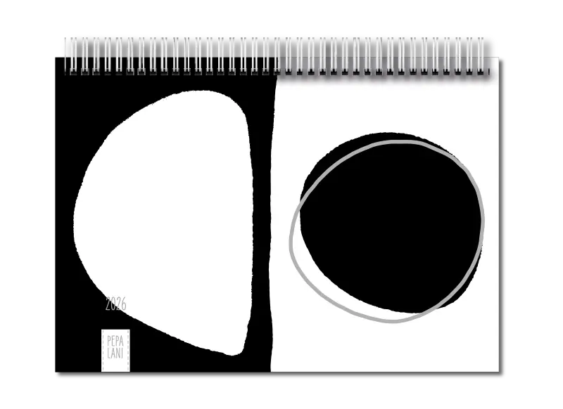 Pepa Lani familie planner 2026 Black & White stones