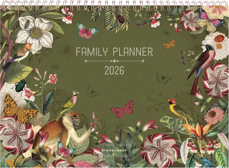 Pimpelmees familie planner 2026 terra botanica Monkey olive