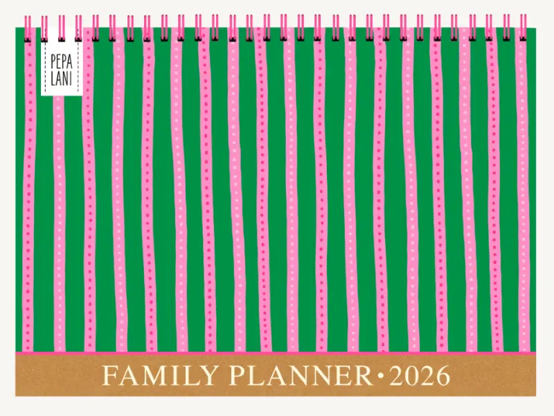 Pepa Lani family planner 2026 Flower coloured zebra