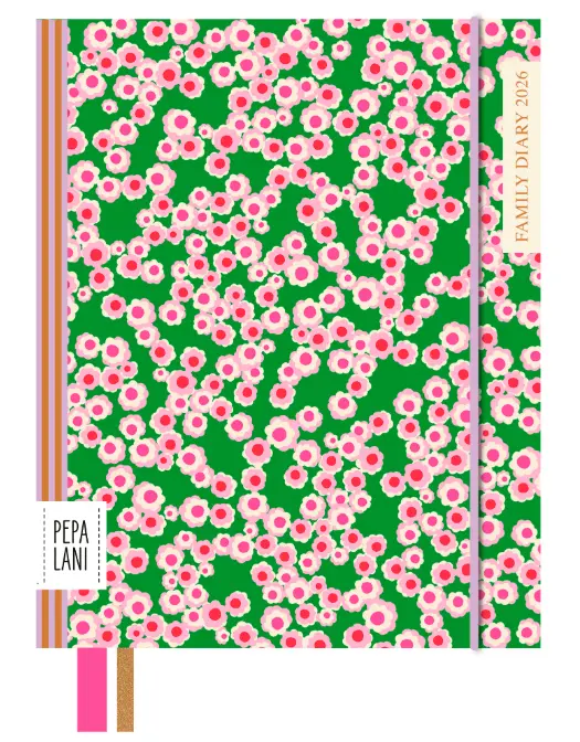 Pepa Lani familie agenda 2026 Flower flowerfield green & pink