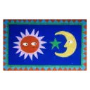 Kitsch Kitchen doormat Loteria sun moon blauw