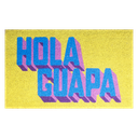 Kitsch Kitchen doormat Streetstyle Hola Guapa yellow