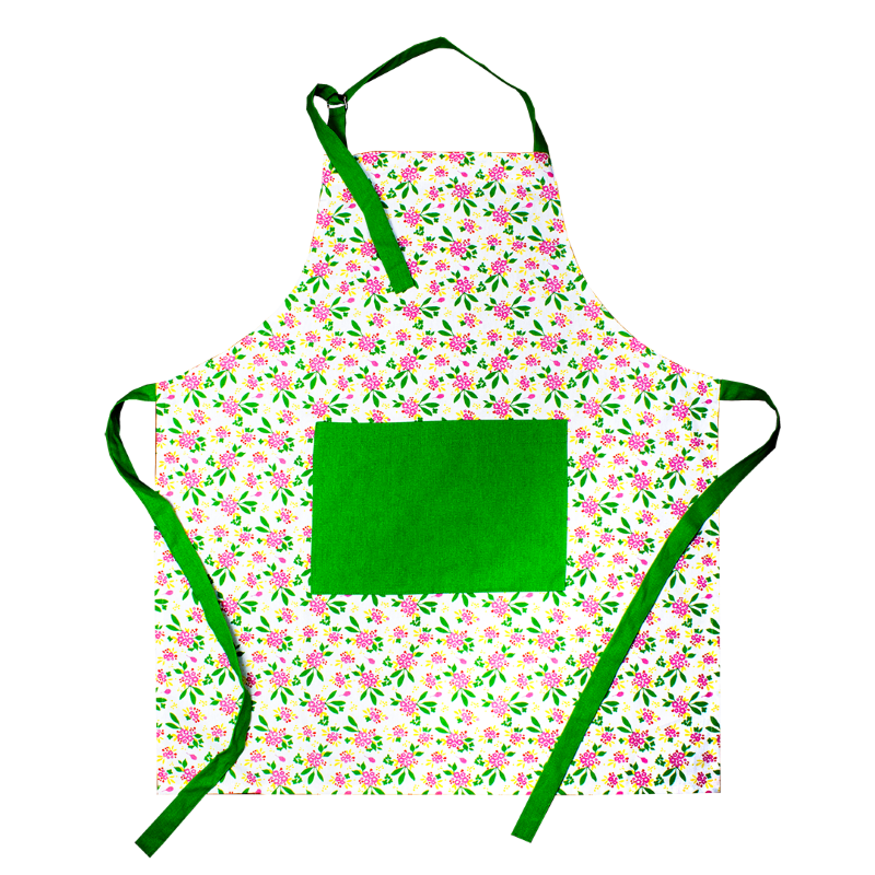 Kitsch Kitchen apron Mercado de Flores green