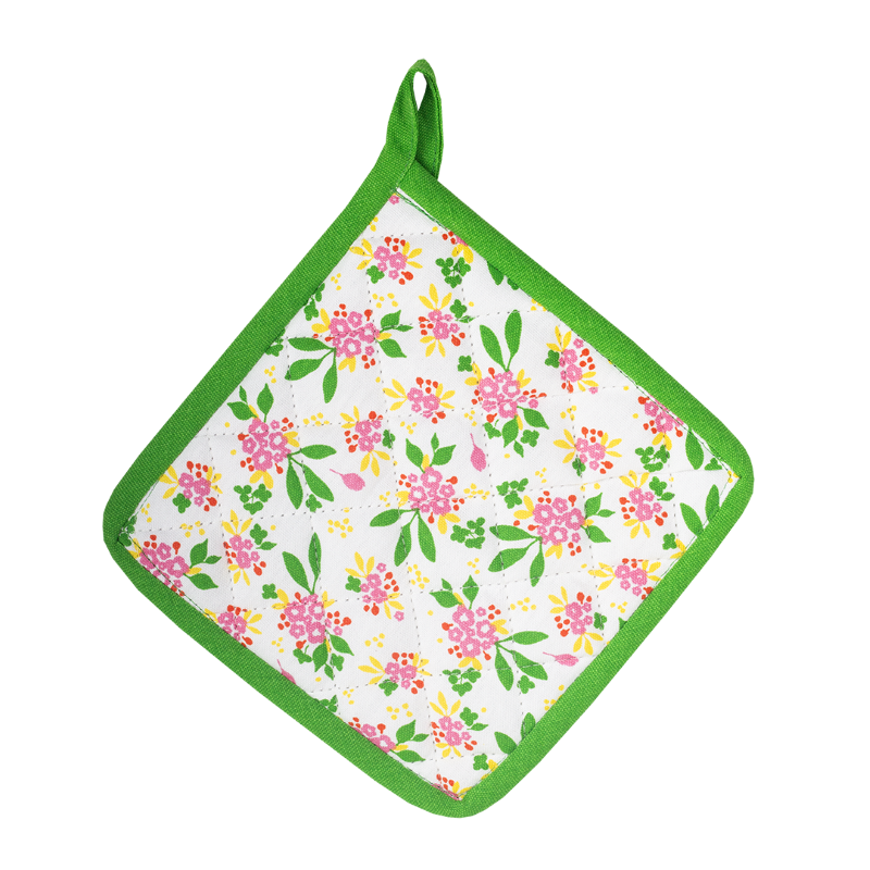 Kitsch Kitchen potholder Mercado de Flores green