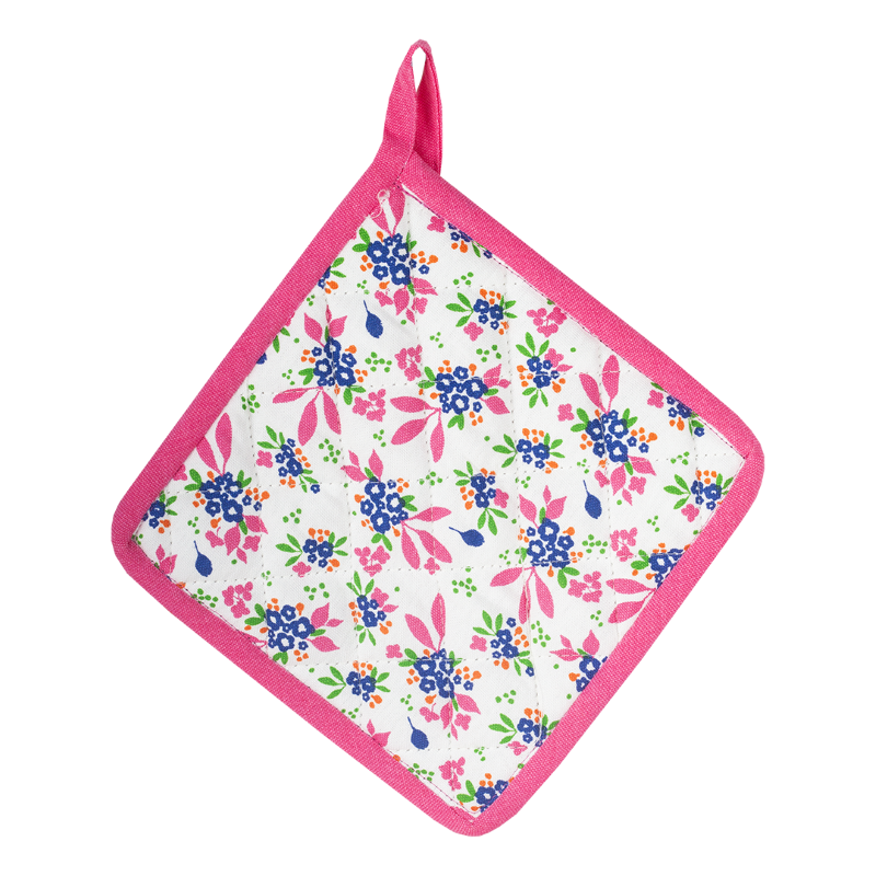 Kitsch Kitchen potholder Mercado de Flores blue