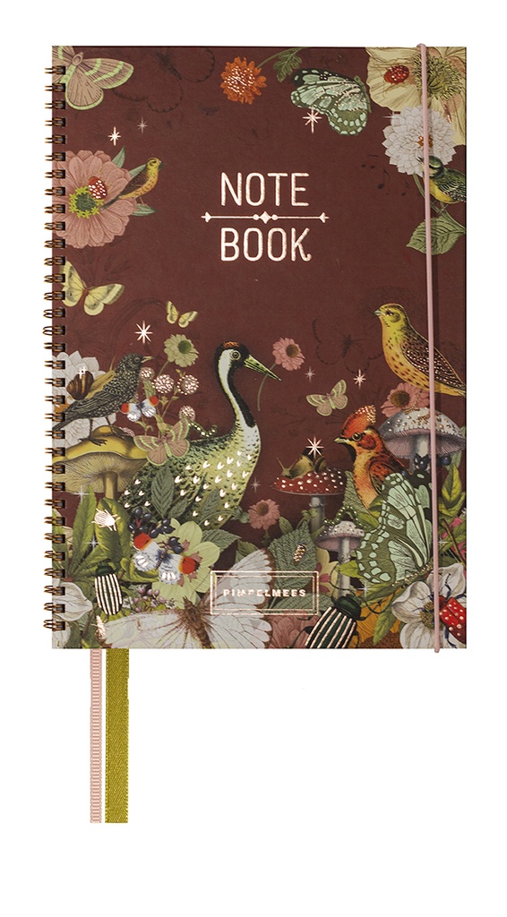 Pimpelmees notebook A4 WIREO - marron 