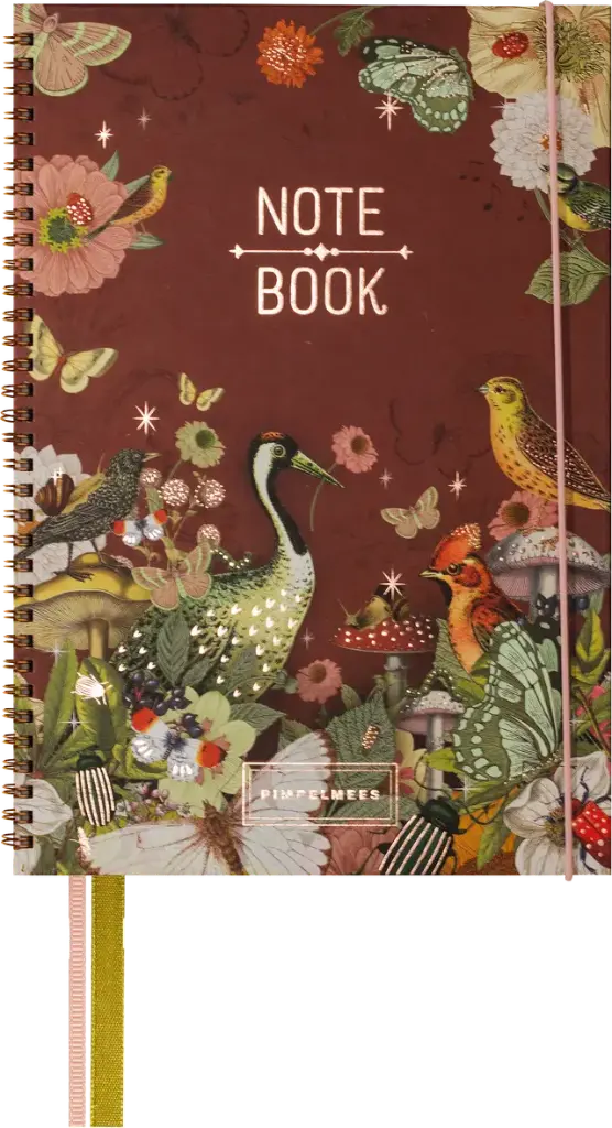 Pimpelmees notebook A4 WIREO - marron 