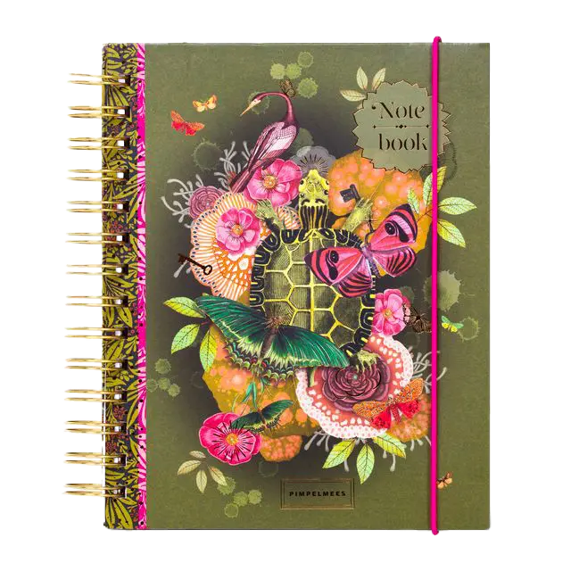 Pimpelmees notebook A5 WIREO XXL Turtle - Olive 
