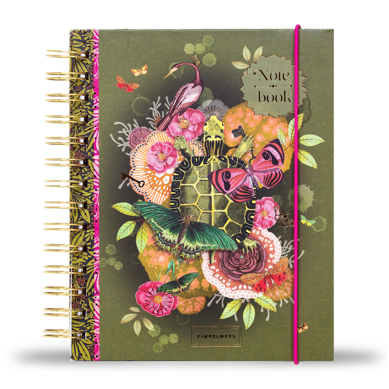 Pimpelmees notitieboek A5 WIREO XXL Turtle - Olive 