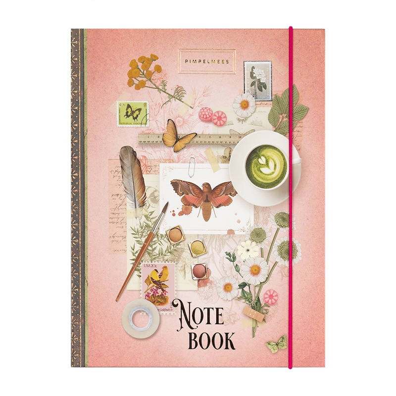 Pimpelmees notitieboek A5 Wonderland - Peach Butterbird 