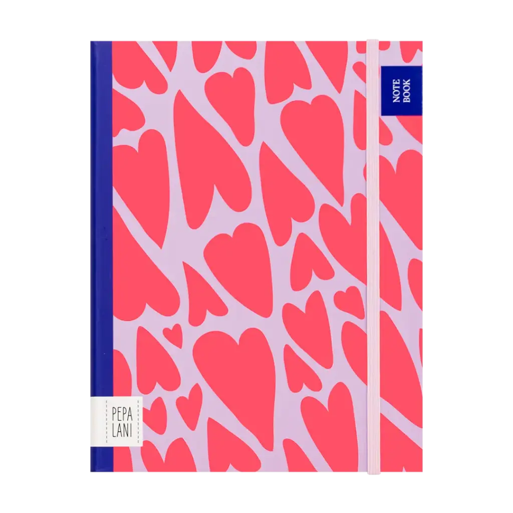 Pepa lani notitieboek Flower A5 hearts lila/roze 