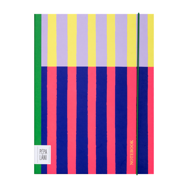 Pepa Lani notitieboek A5 Flower Pink on blue fancy hearts 