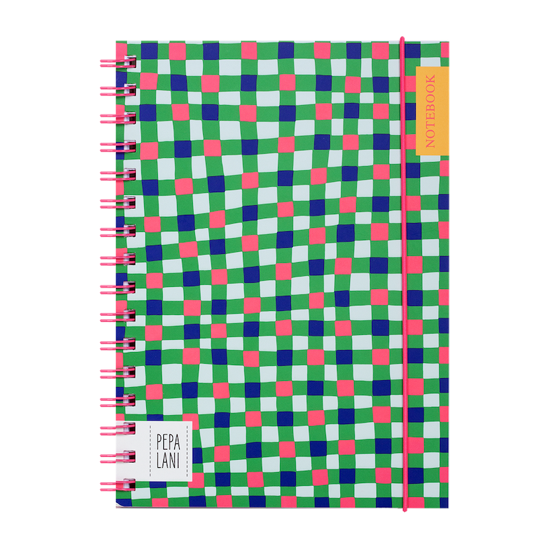 Pepa Lani notitieboek coloured wireo A5 Flower Checks on checks