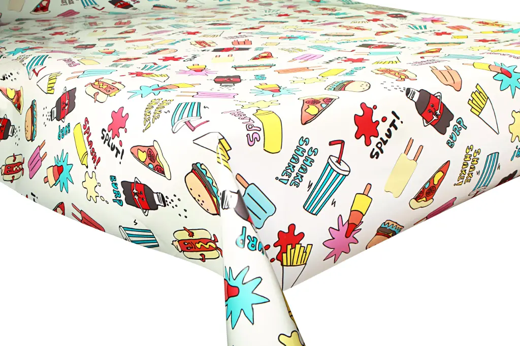Kitsch Kitchen oilcloth Fast Food 10 cm