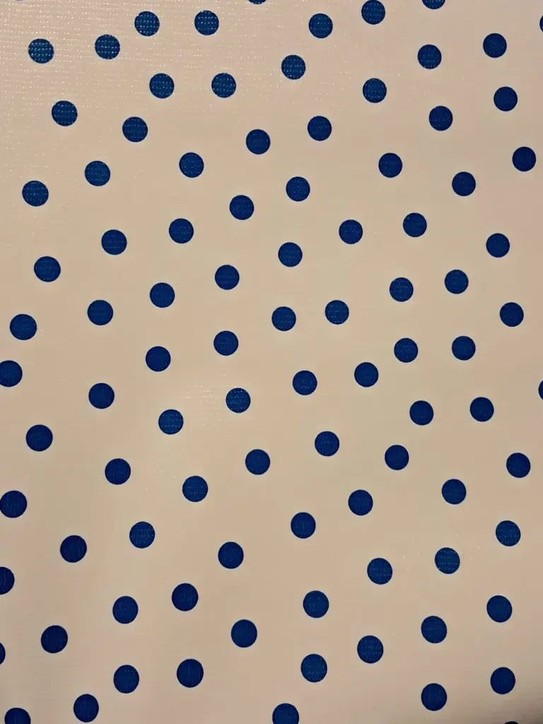 Oilcloth Lunares blue op wit 10cm