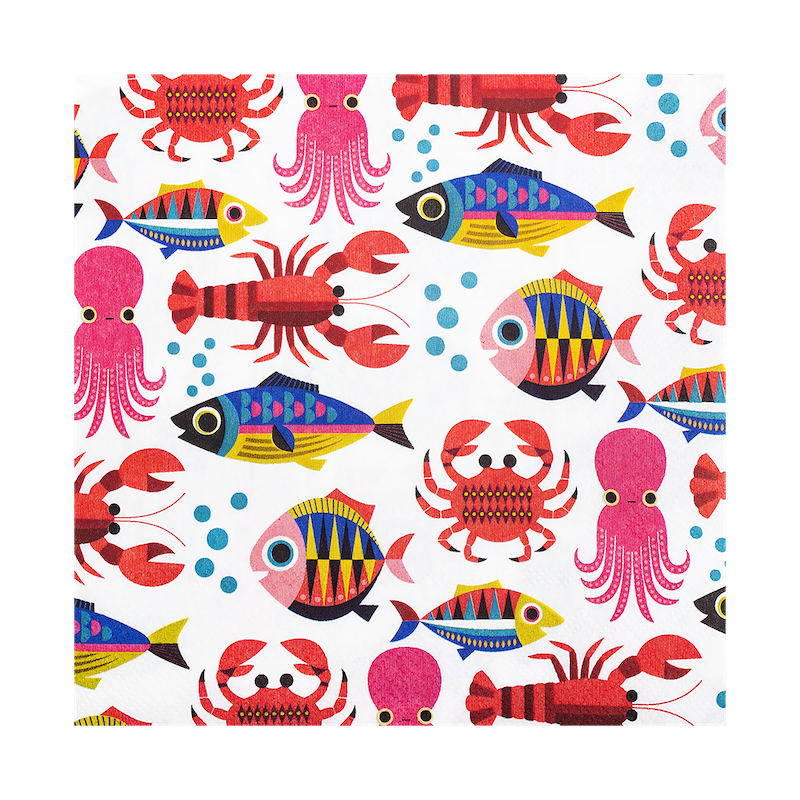 Kitsch Kitchen papieren servetten Sealife 