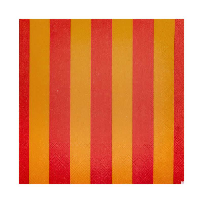 Kitsch Kitchen paper napkins Streetstyle striped orange/red