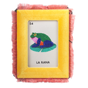 Kitsch Kitchen velvet fotolijst Loteria 10x15 cm geel