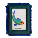 Kitsch Kitchen velvet photo frame Loteria 13x18 cm green