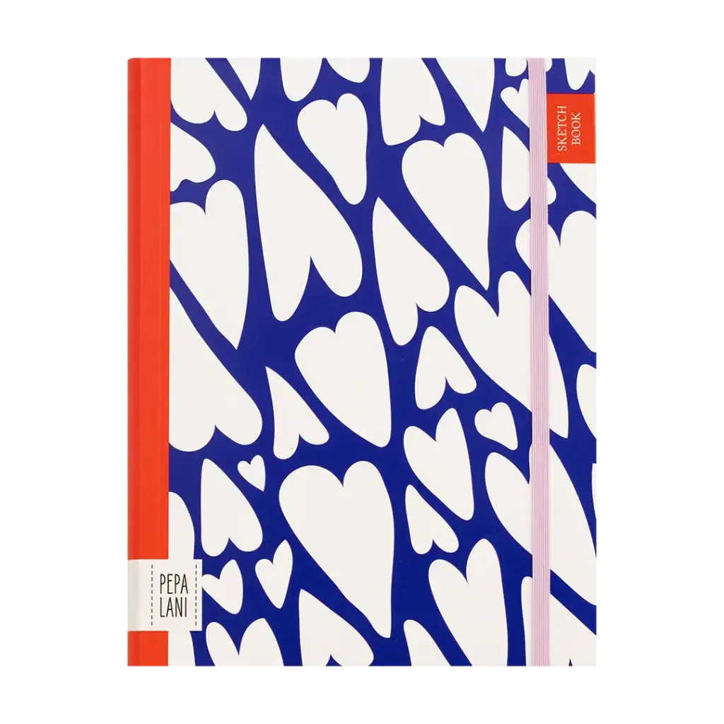 Pepa lani schets boek PRO Flower hearts big blauw 