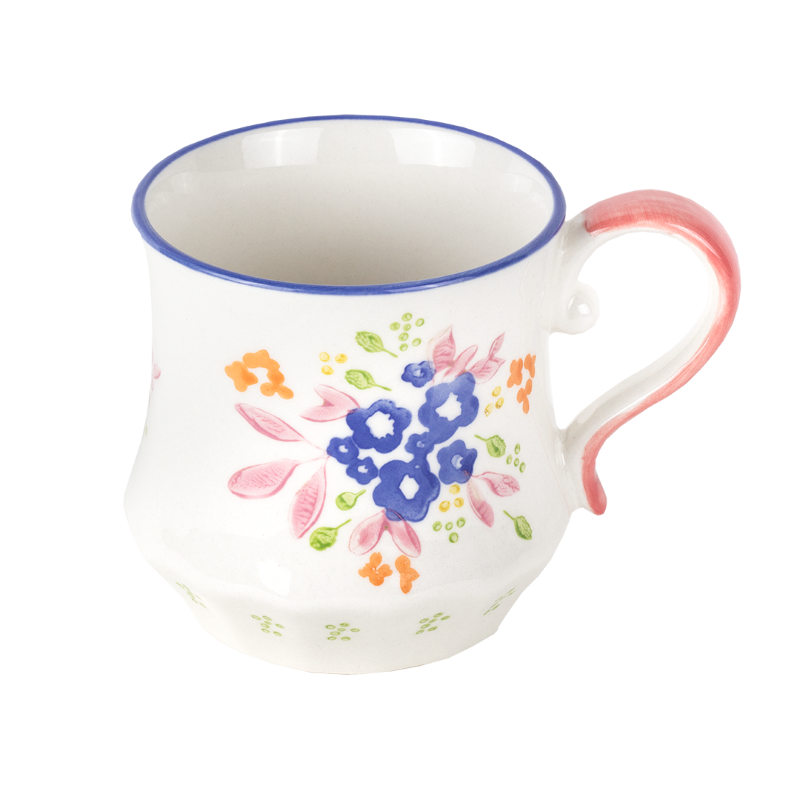 Kitsch Kitchen mok Mercado de Flores blauw 350 ml
