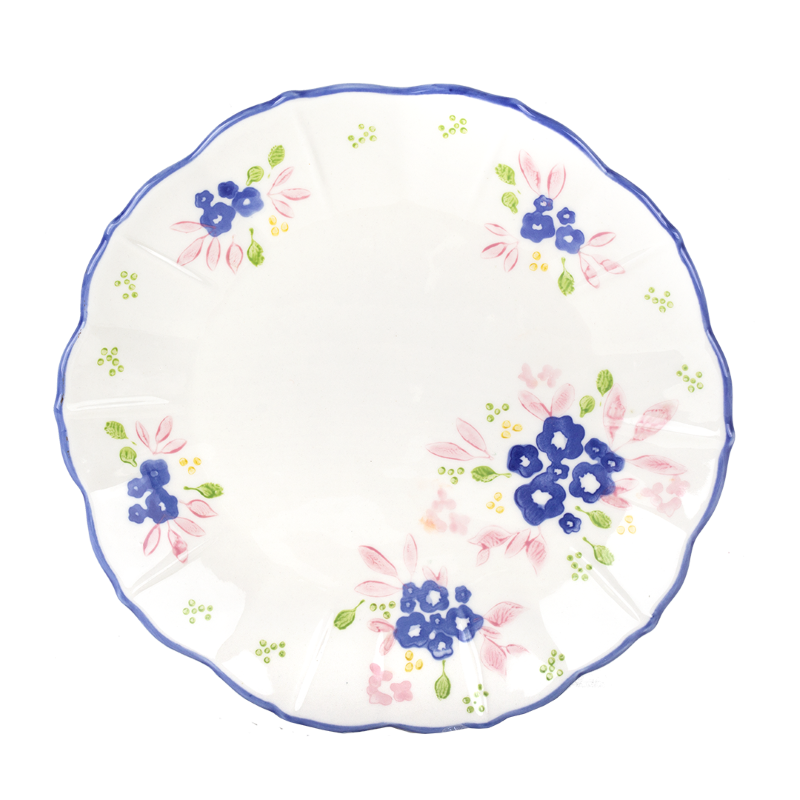 Kitsch Kitchen side plate Mercado de Flores blue