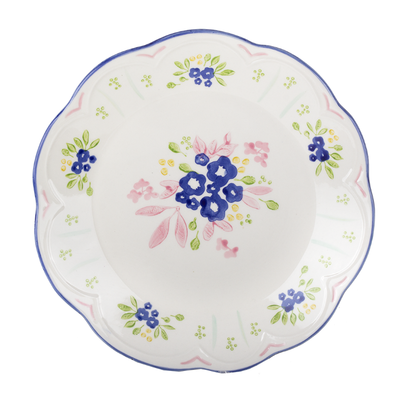 Kitsch Kitchen diner plate Mercado de Flores blue