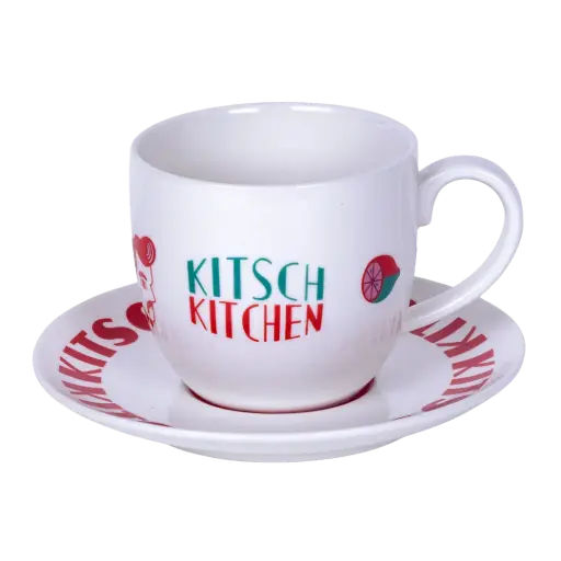 [KK.80031] Kitsch Kitchen cup and saucer El Restaurante el signor 