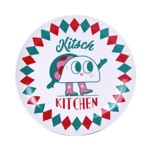 [KK.80040] Kitsch Kitchen bord 26cm El Restaurante tasty taco