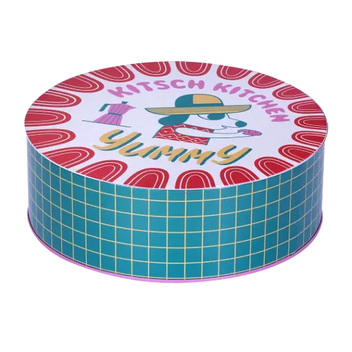 [KK.70093] Kitsch Kitchen koekblik / koektrommel El Restaurante yummy dia 20x6.8cm