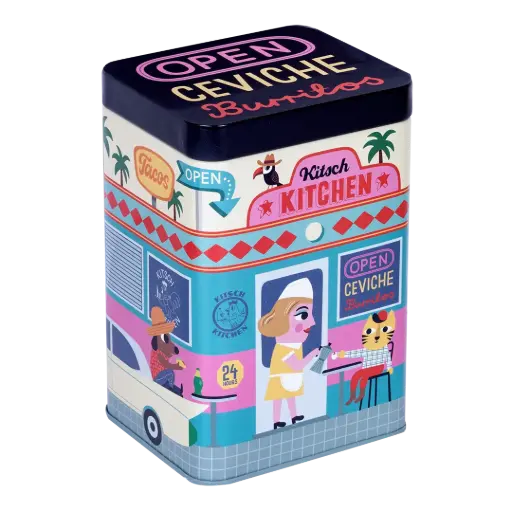 [KK.70095] Kitsch Kitchen rectangular tin El Restaurante la signora 10x15cm