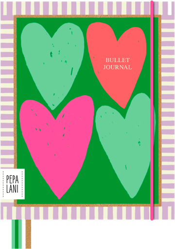 [PPL.40098] Pepa Lani Flower bullet journal big hearts green & red
