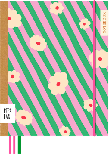 [PPL.40099] Pepa Lani Flower notitieboek flowerstripes