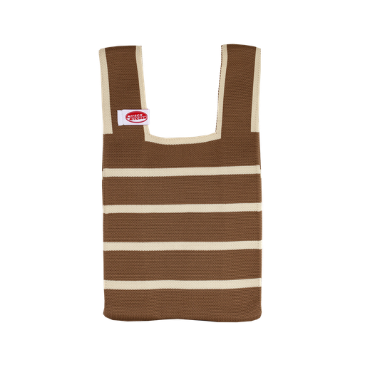 [KK.10008] Kitsch Kitchen poppy bag bruin/witte strepen 