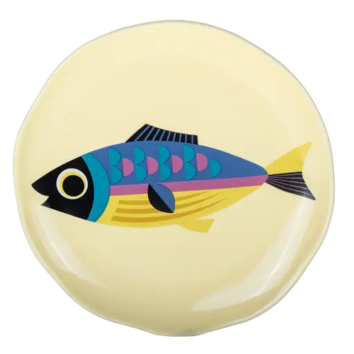 [KK.80053] Kitsch Kitchen small plate round Sealife long fish