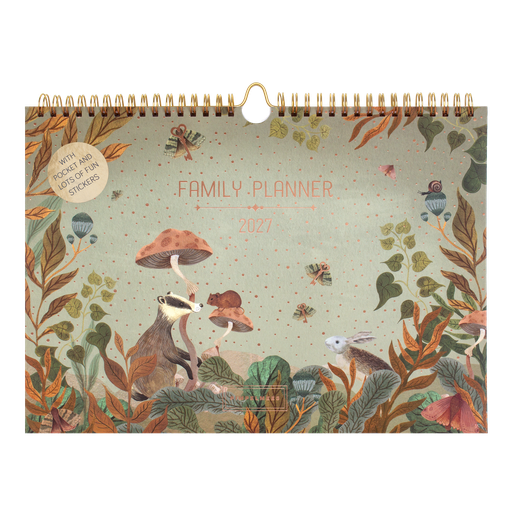 [PMP.27007] Pimpelmees Magical Forest family planner 2027 badger grassy green