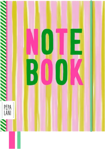 [PPL.40071] Pepa Lani Flower notitieboek happy stripes yellow pink