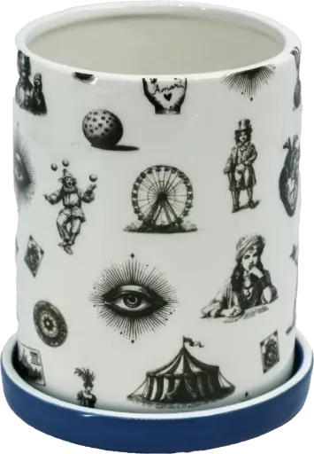 [KK.70177] Kitsch Kitchen Kitsch Royale jar big w. coaster patchwork 
