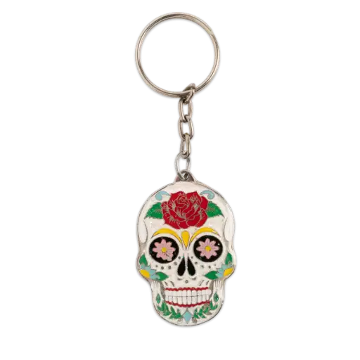 [AC0217] keyring skull white