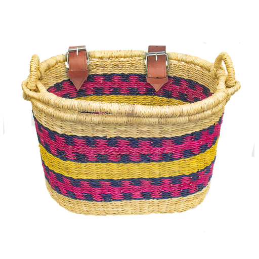 [KK.70037] Kitsch Kitchen bicycle basket elephant grass pink/blue