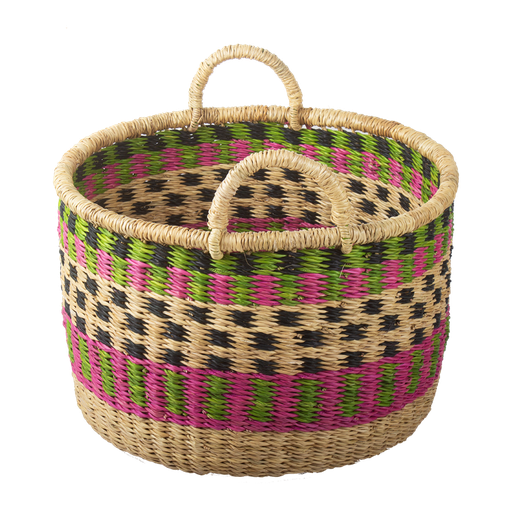 [KK.70038] Kitsch Kitchen basket elephant grass round green S