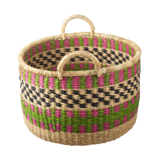 [KK.70040] Kitsch Kitchen basket elephant grass round green L