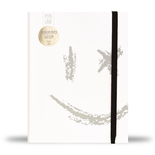 [PBW.10065] Pepa lani bullet journal PRO Black & White Smiley big silver 
