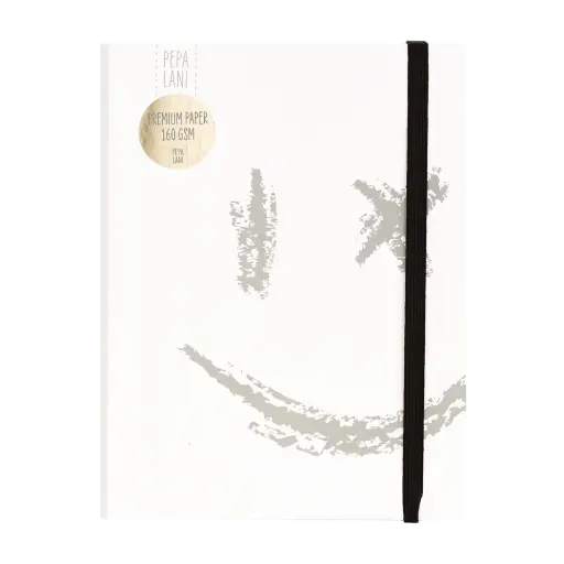 [PBW.10065] Pepa lani bullet journal PRO Black & White Smiley big silver 