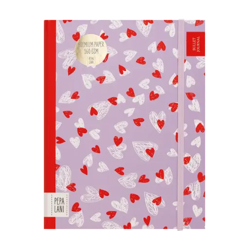 [PPL.40038] Pepa lani bullet journal PRO Flower Small hearts lila/white 