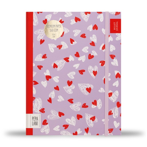 [PPL.40038] Pepa lani bullet journal PRO Flower Small hearts lila/wit 