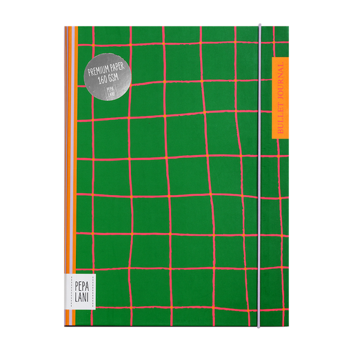 [PPL.40085] Pepa Lani bullet journal PRO Flower Green checkers with pink details 
