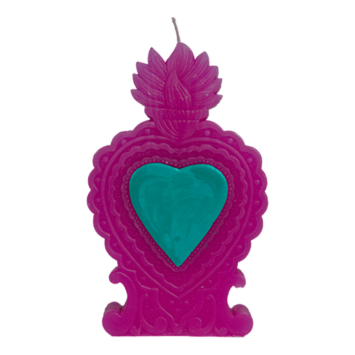 [HD0623] Kitsch Kitchen candle Folclorico Milagro heart purple