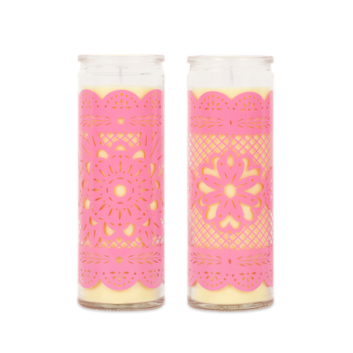 [HD0680] Kitsch Kitchen kaars in glas Papel Picardo Flor