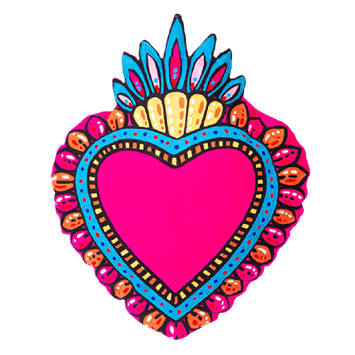 [HD0597] Kitsch Kitchen cushion Milagro heart pink